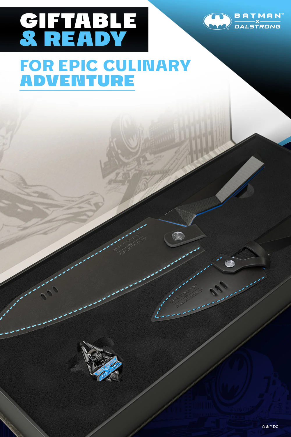 2 Piece Set | 8" Chef's Knife & 3.75" Paring Knife | BATMAN™ Edition | Shadow Black | Dalstrong © - Image 5
