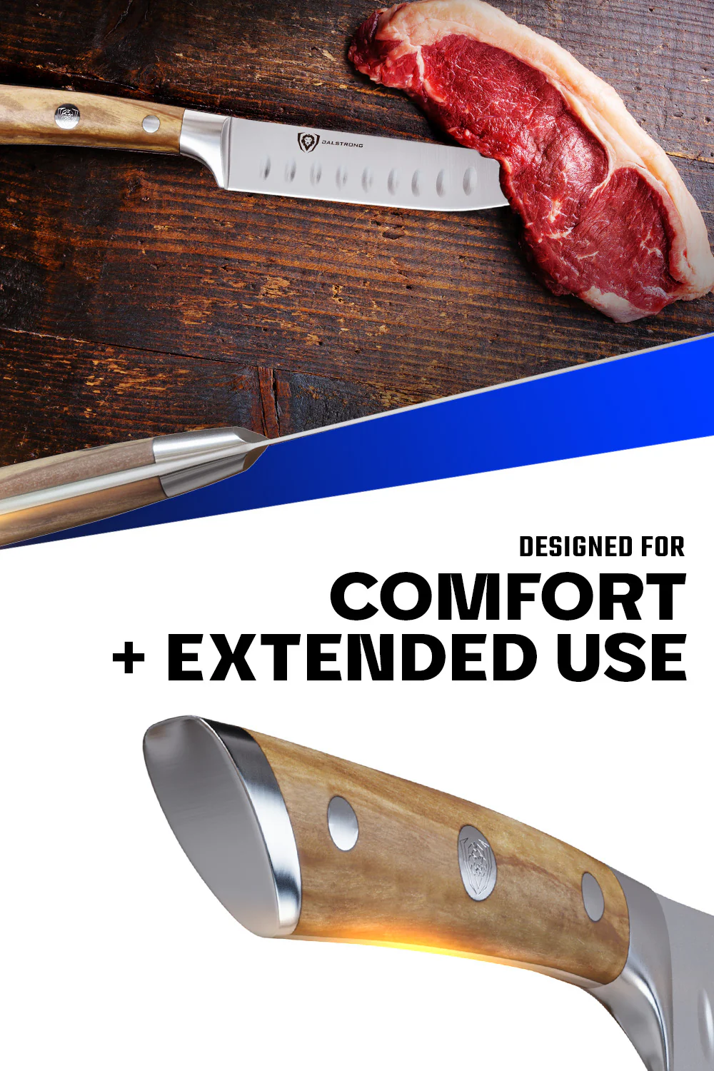 4-Piece Steak Knife Set 5" | Olive Wood Handle | Gladiator Series | Dalstrong © - Image 4