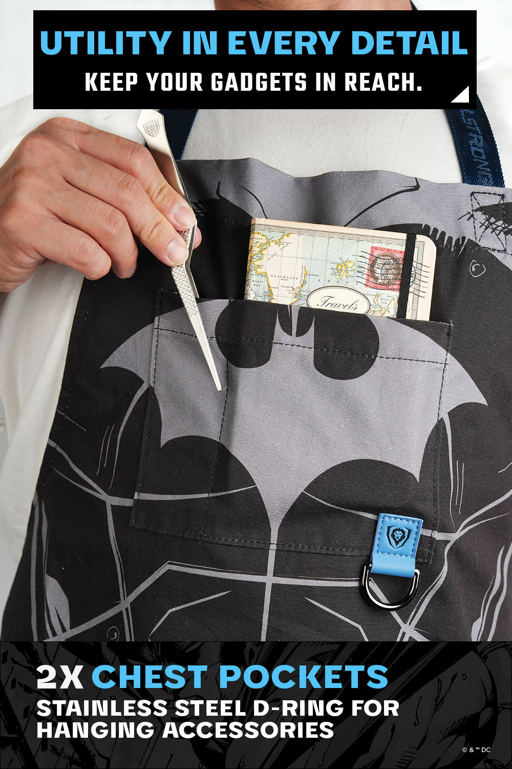 Chef's Apron | Batman™ Edition | Black Crusader | 100% Breathable Cotton | Dalstrong © - Image 3
