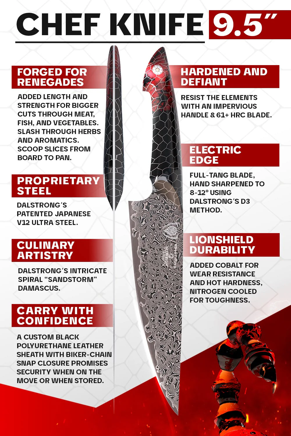 Chef's Knife 9.5" | Scorpion Series | Dalstrong © - Image 4