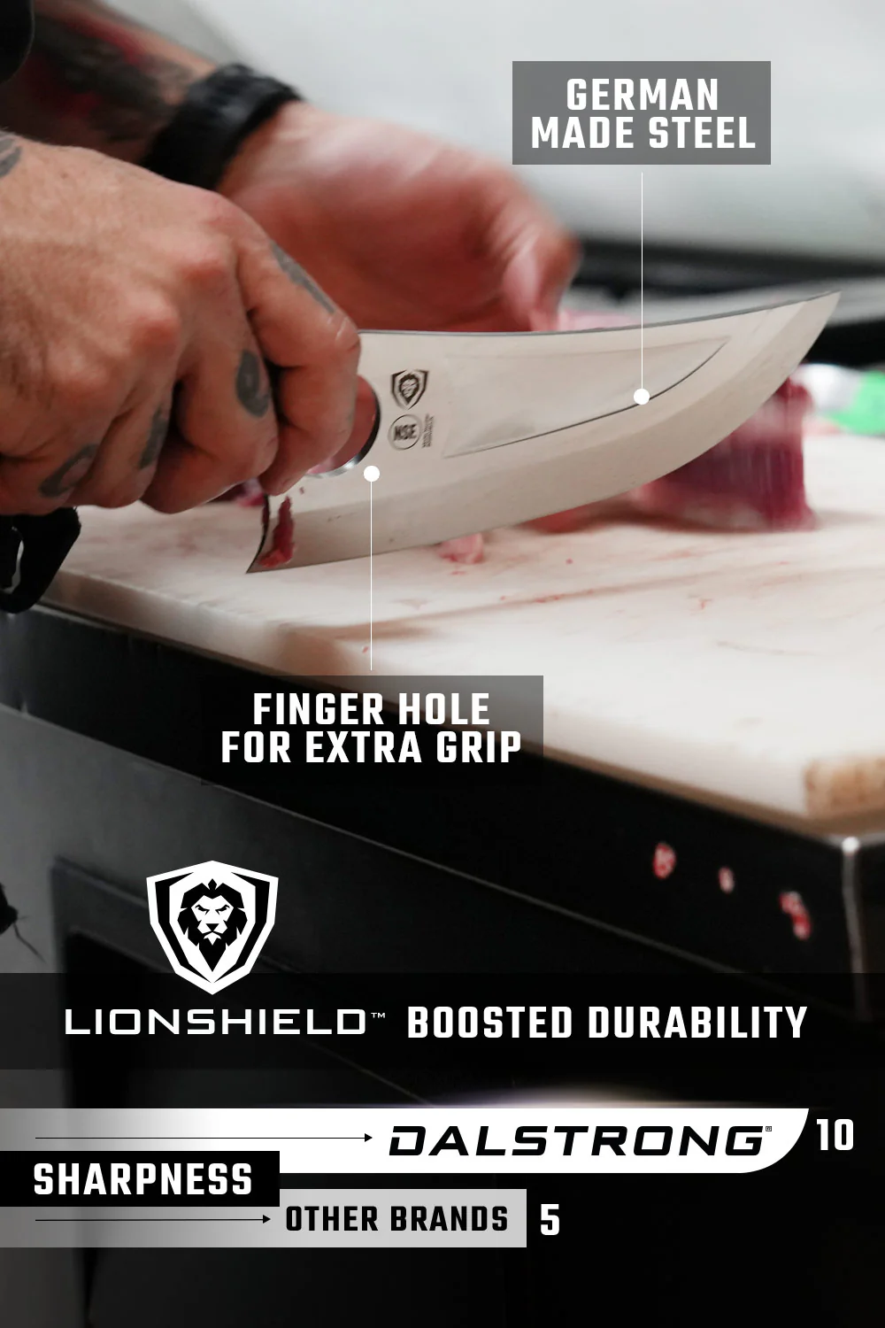 Chef & Utility Knife 7" | The Venator | Gladiator Series R | NSF Certified | Dalstrong © - Image 5