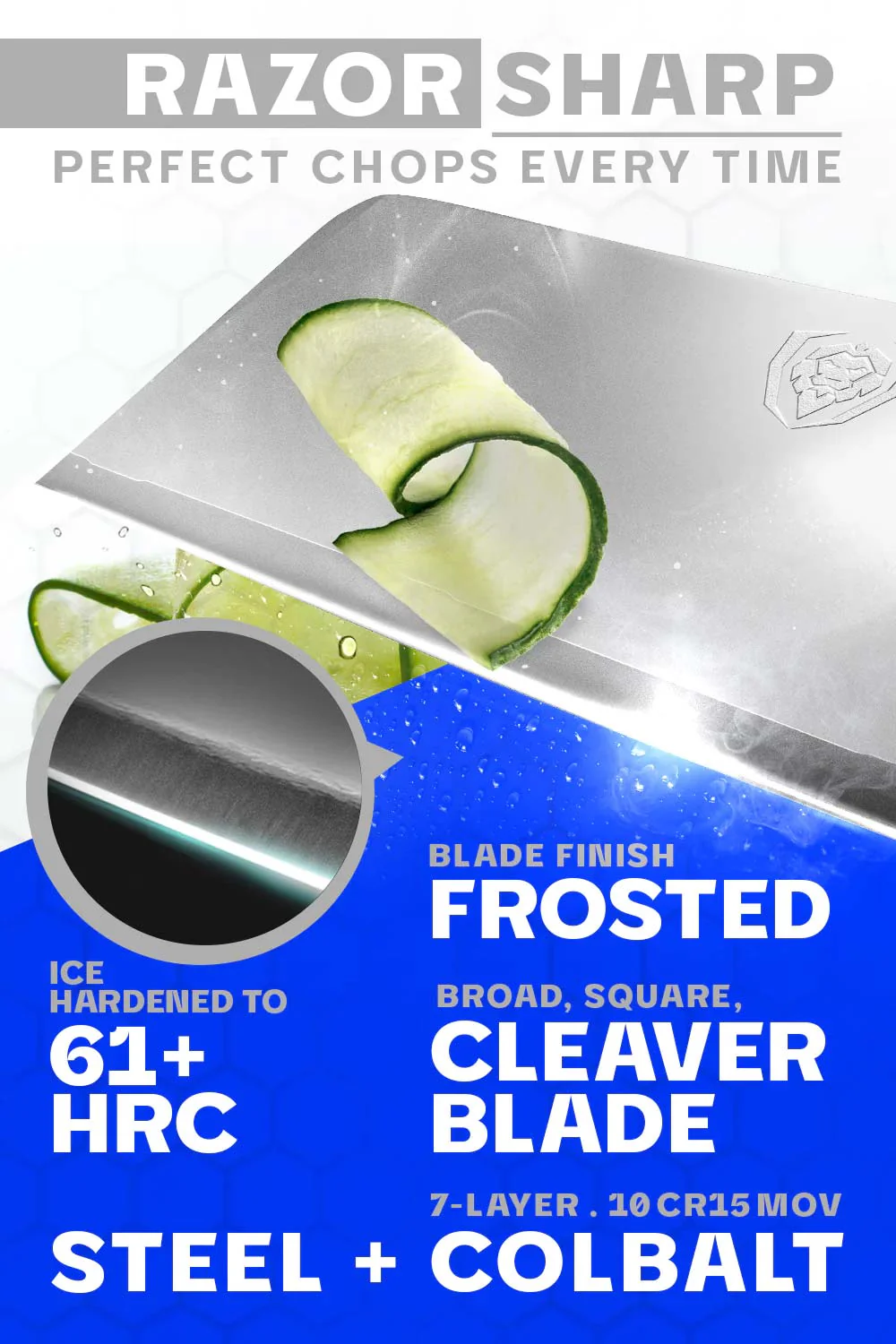 Cleaver Knife 7" |  Frost Fire Series | NSF Certified | Dalstrong © - Image 2