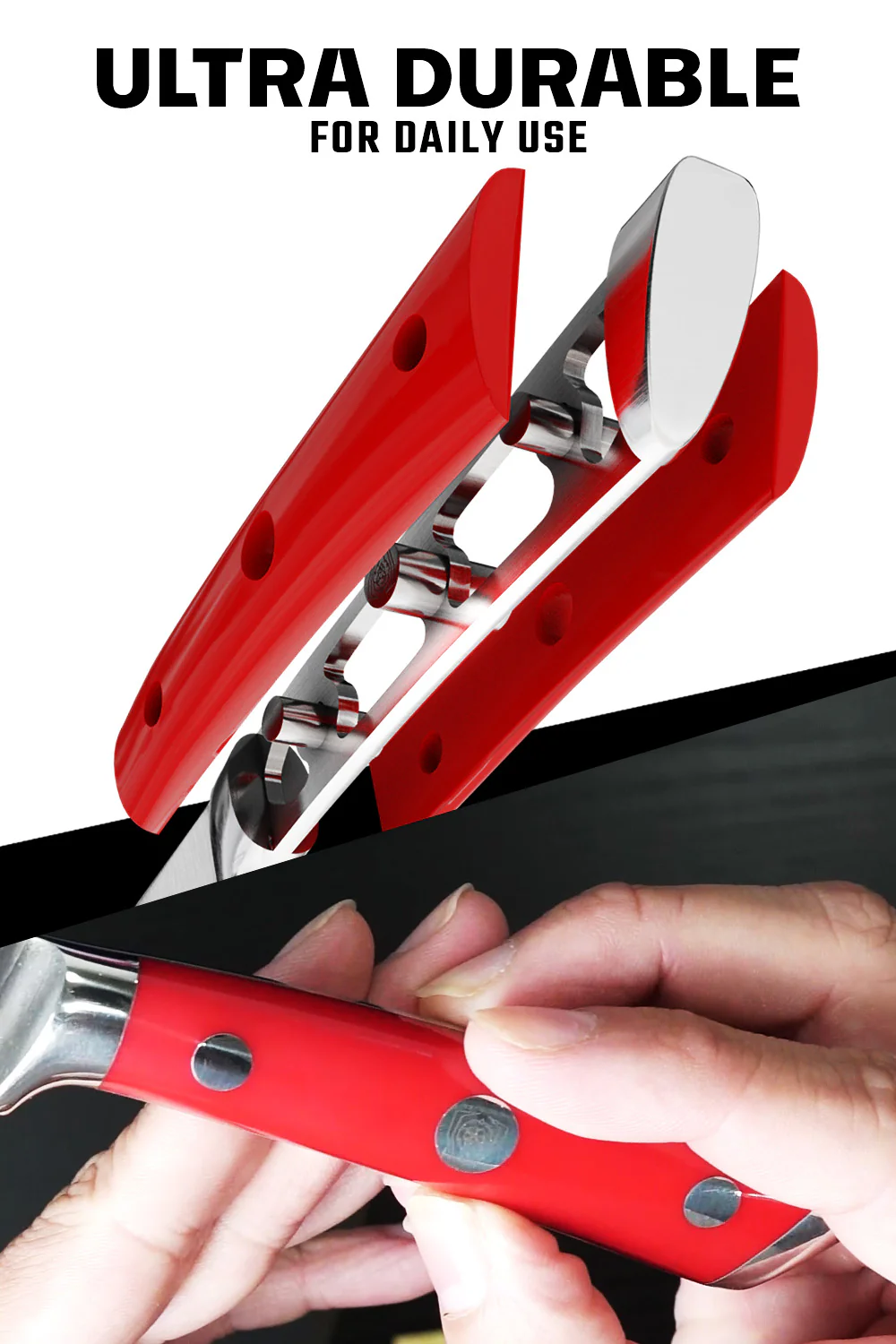 4-Piece Straight-Edge Steak Knife Set | Red ABS Handles | Gladiator Series | NSF Certified | Dalstrong © - Image 4