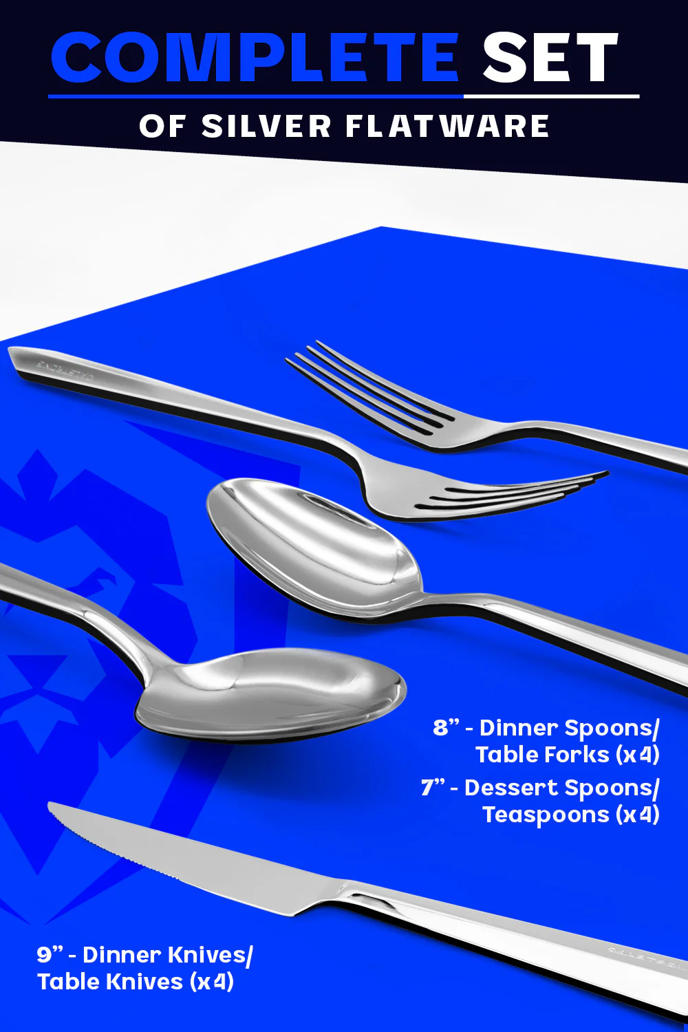 20 Piece Service for 4 | Flatware Set | Silver | Dalstrong © - Image 2