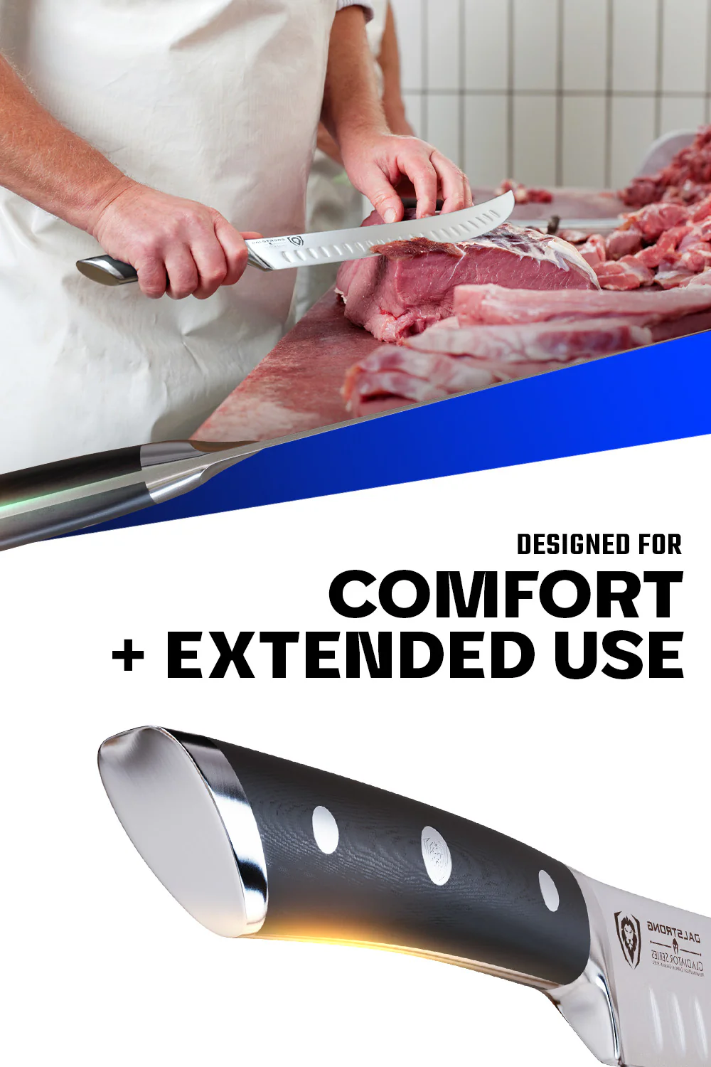 Butcher's Breaking Cimiter Knife 10" | Gladiator Series | NSF Certified | Dalstrong © - Image 5