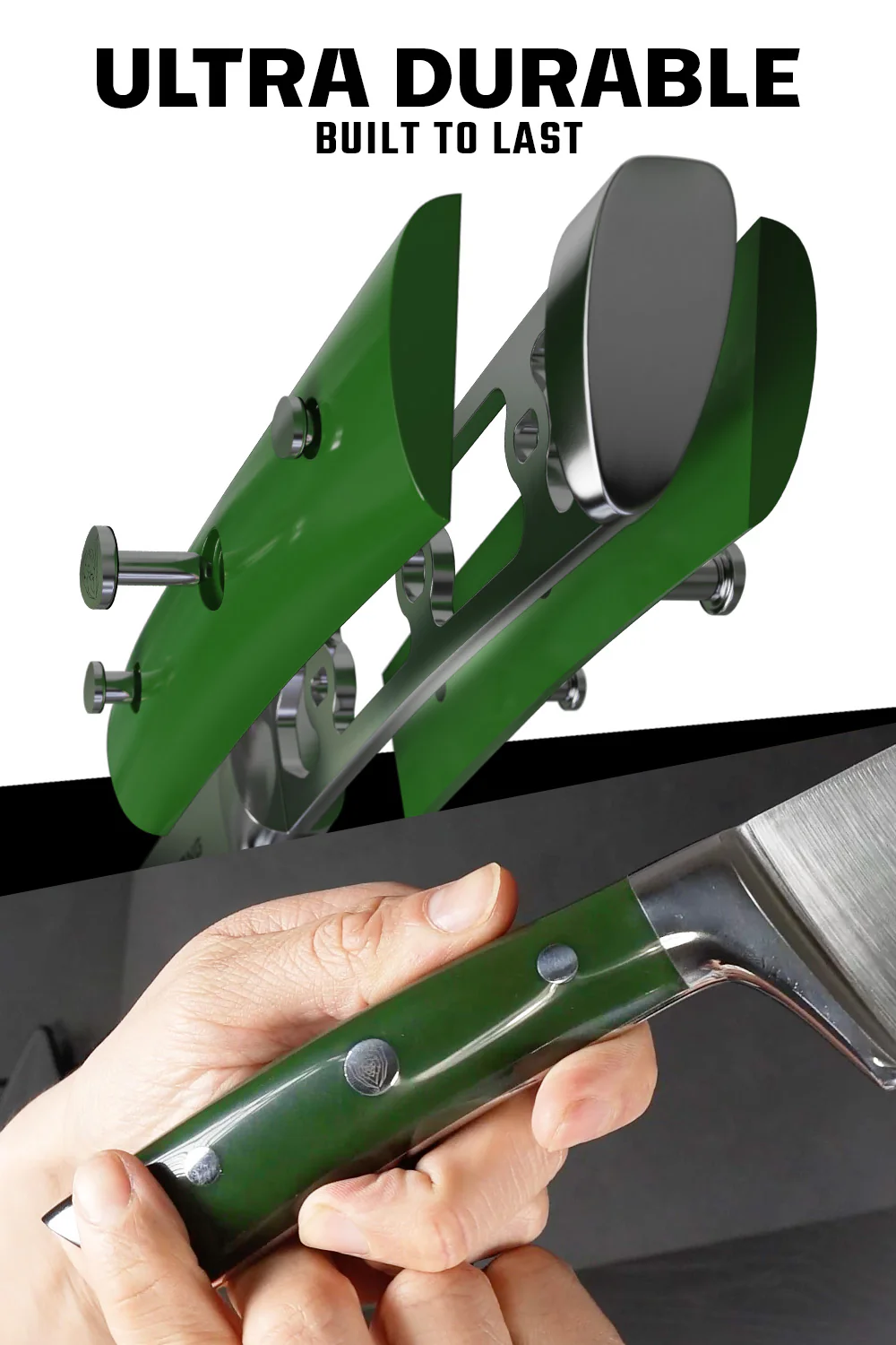 Chef's Knife 8" | Army Green Handle | Gladiator Series | NSF Certified | Dalstrong © - Image 4