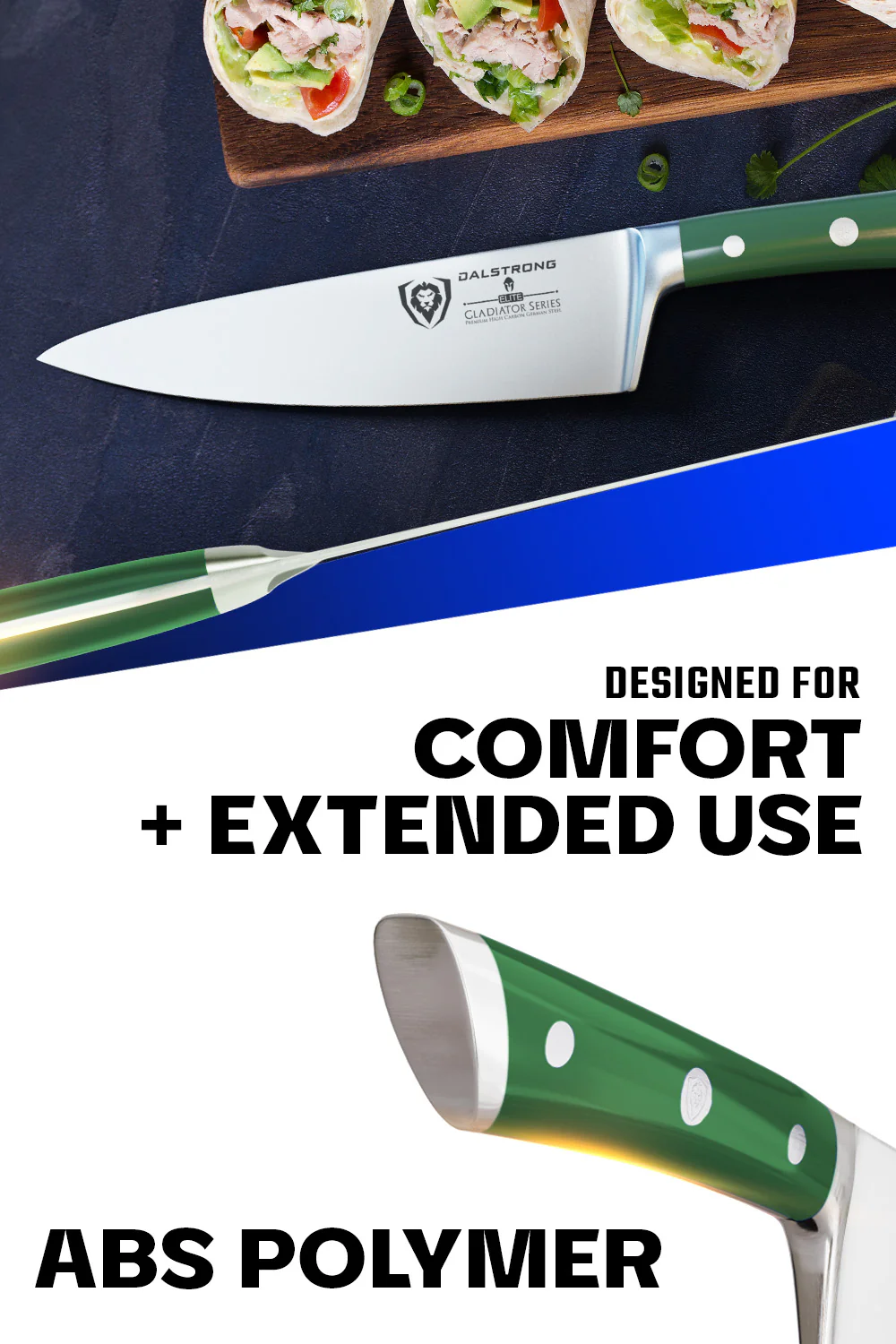 Chef's Knife 8" | Army Green Handle | Gladiator Series | NSF Certified | Dalstrong © - Image 5