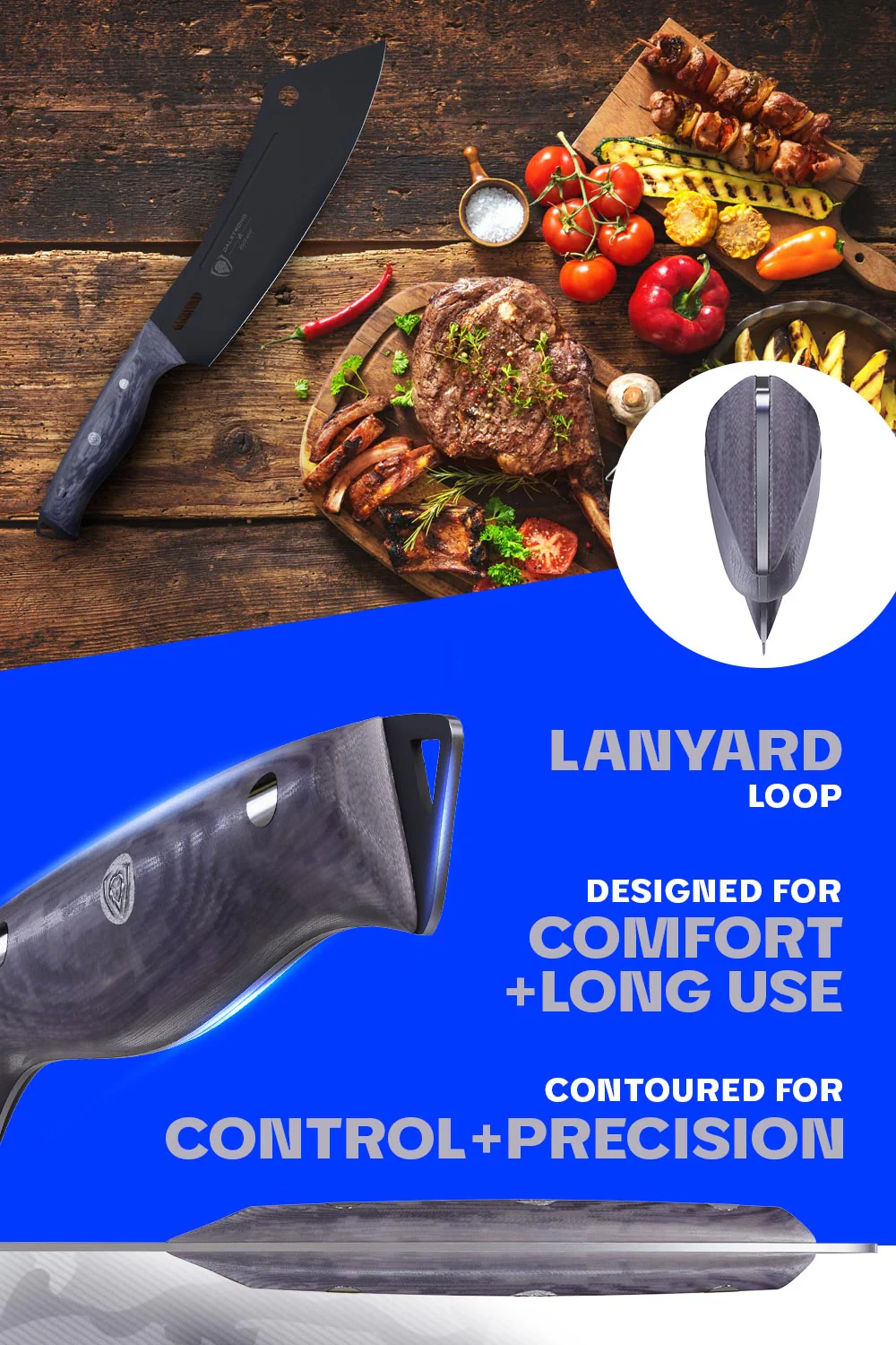Chef & Cleaver Hybrid Knife 8" | Crixus | Delta Wolf Series | Dalstrong © - Image 6