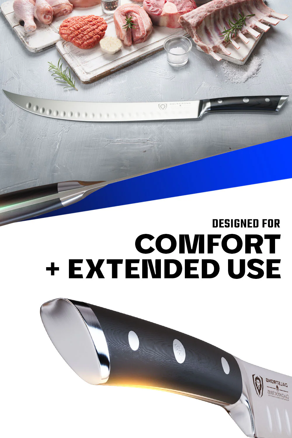 Butcher's Breaking Cimiter Knife 12" | Gladiator Series | NSF Certified | Dalstrong © - Image 5