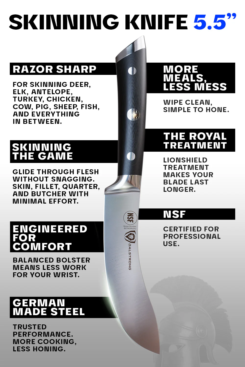 Skinning & Boning Knife 5.5" | Gladiator Series | NSF Certified | Dalstrong © - Image 5