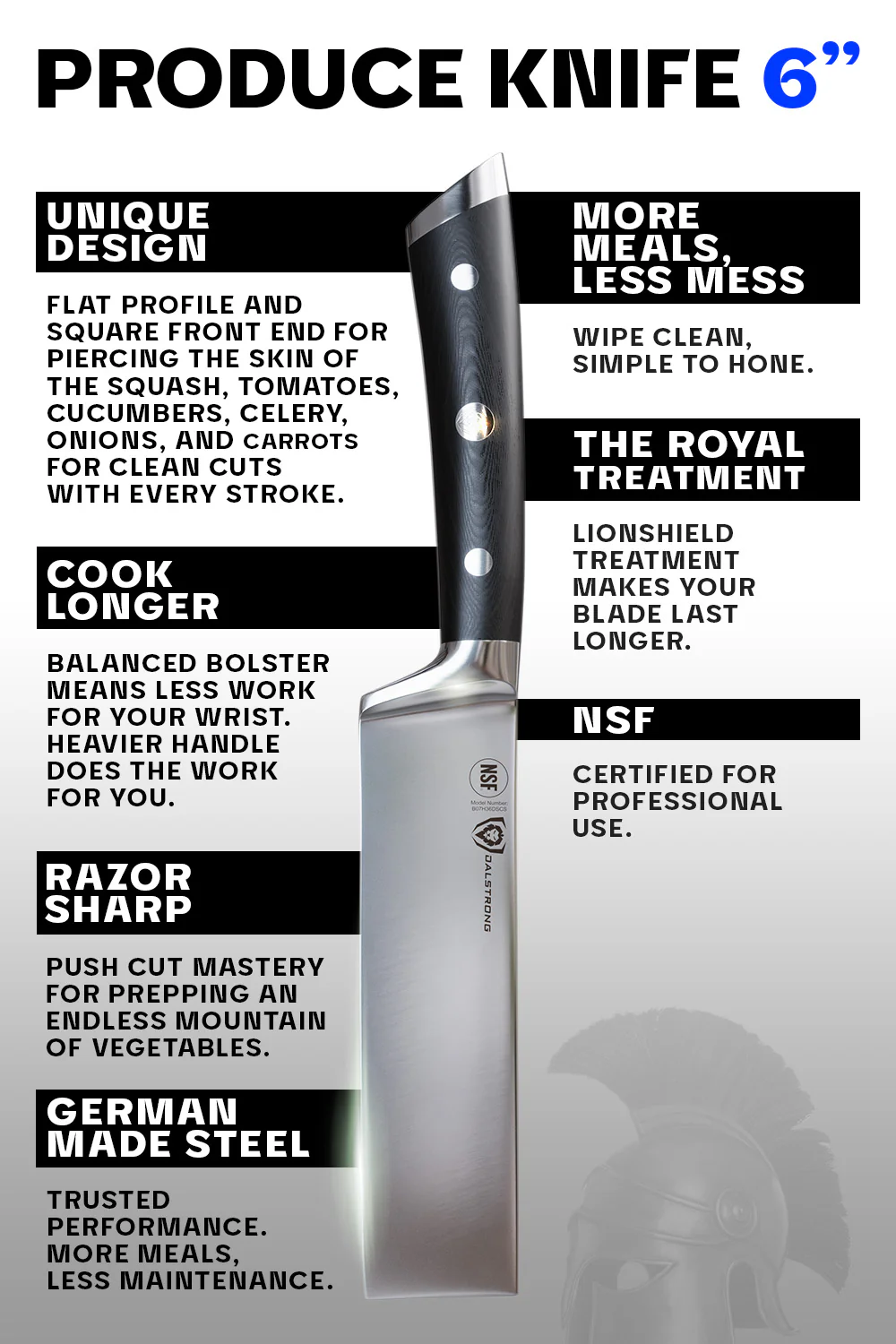 Produce Knife 6" | Gladiator Series | NSF Certified | Dalstrong © - Image 5