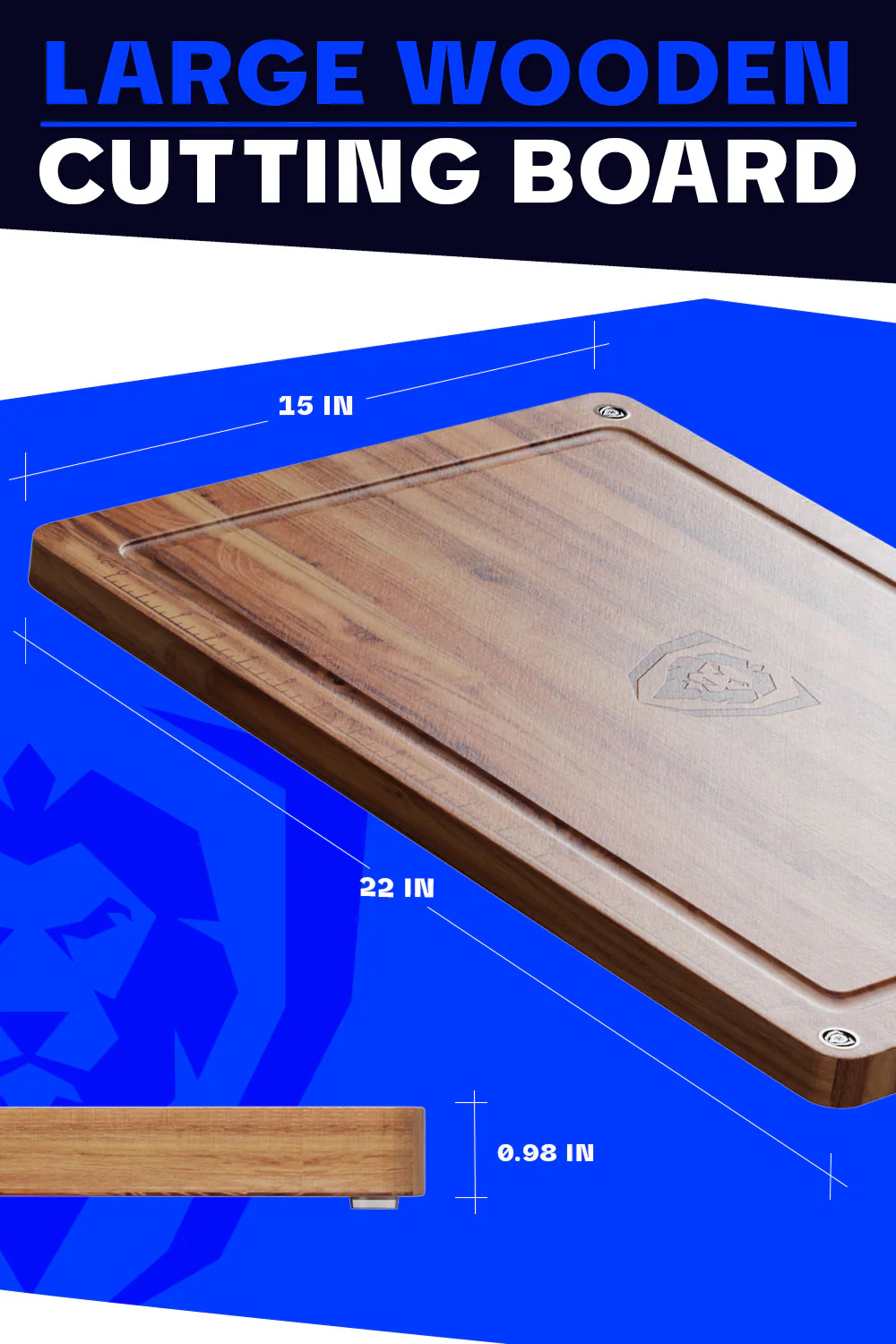 Gladiator Series Essentials | 8" Chef's Knife + 3.5" Paring Knife + 10" Serrated Bread Knife + Lionswood Teak Cutting Board - Image 19