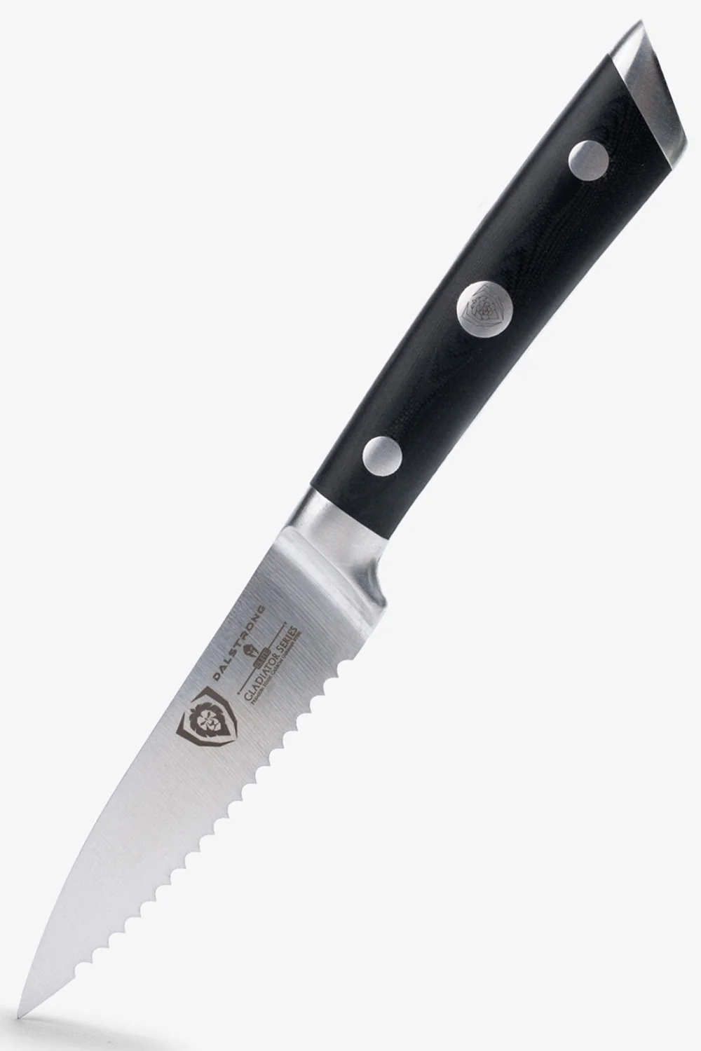 Gladiator Series Essentials | 8" Chef's Knife + 3.5" Paring Knife + 10" Serrated Bread Knife + Lionswood Teak Cutting Board - Image 8