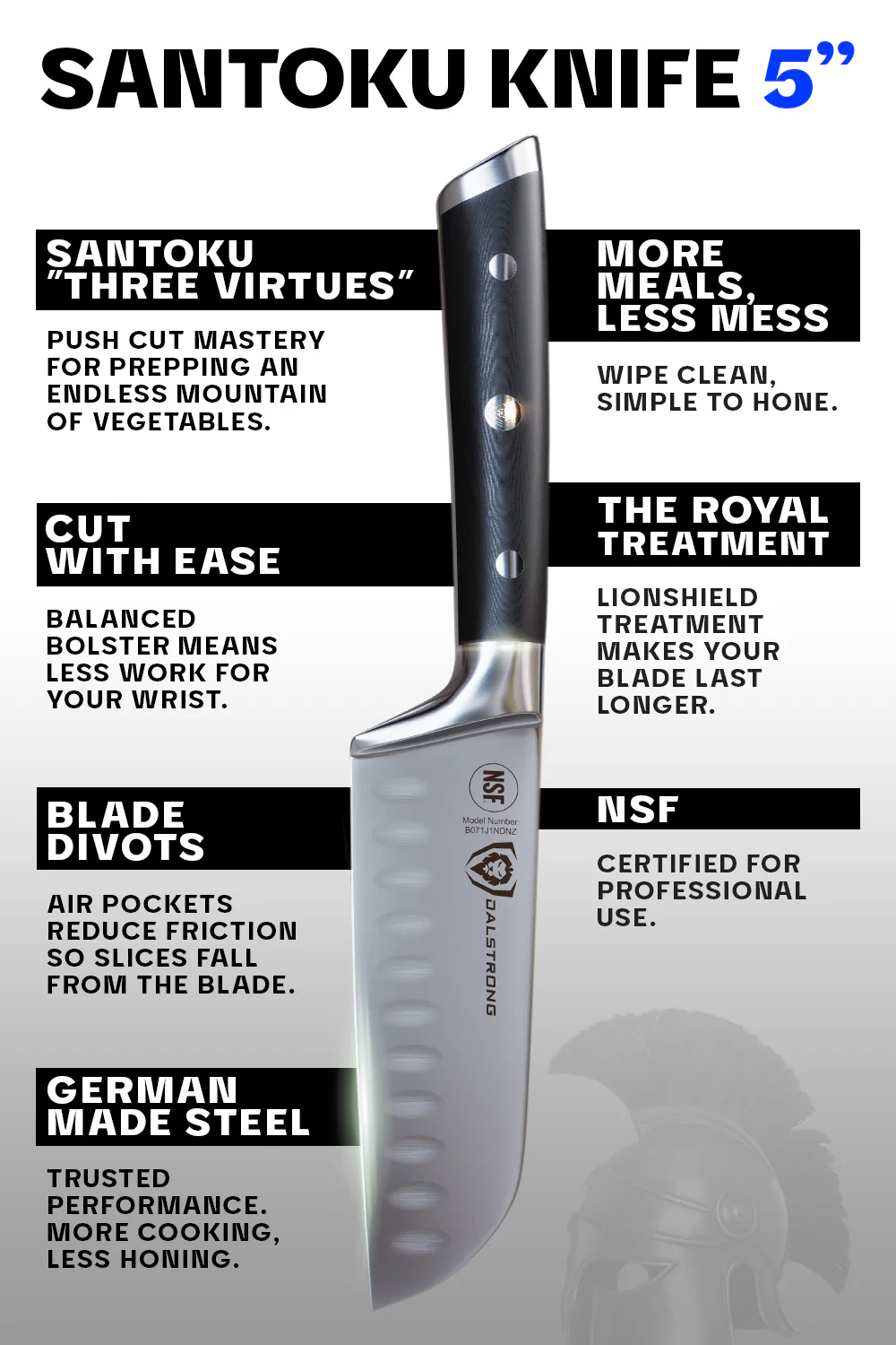 Santoku Knife 5" | Gladiator Series | Dalstrong © - Image 6