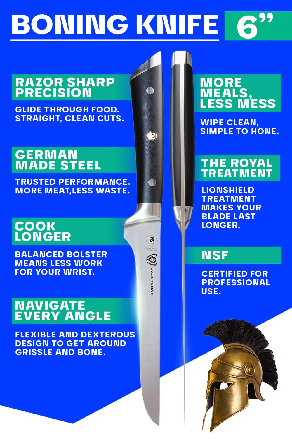 Boning Knife 6" | Gladiator Series | NSF Certified | Dalstrong © - Image 5