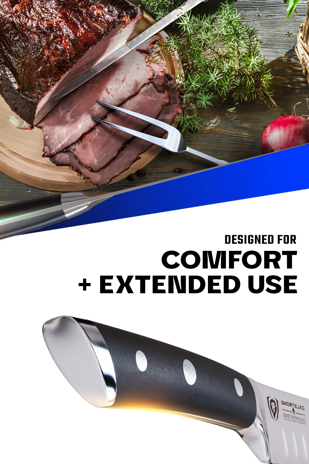 Carving Knife & Fork Set 9" | Gladiator Series | NSF Certified | Dalstrong © - Image 4