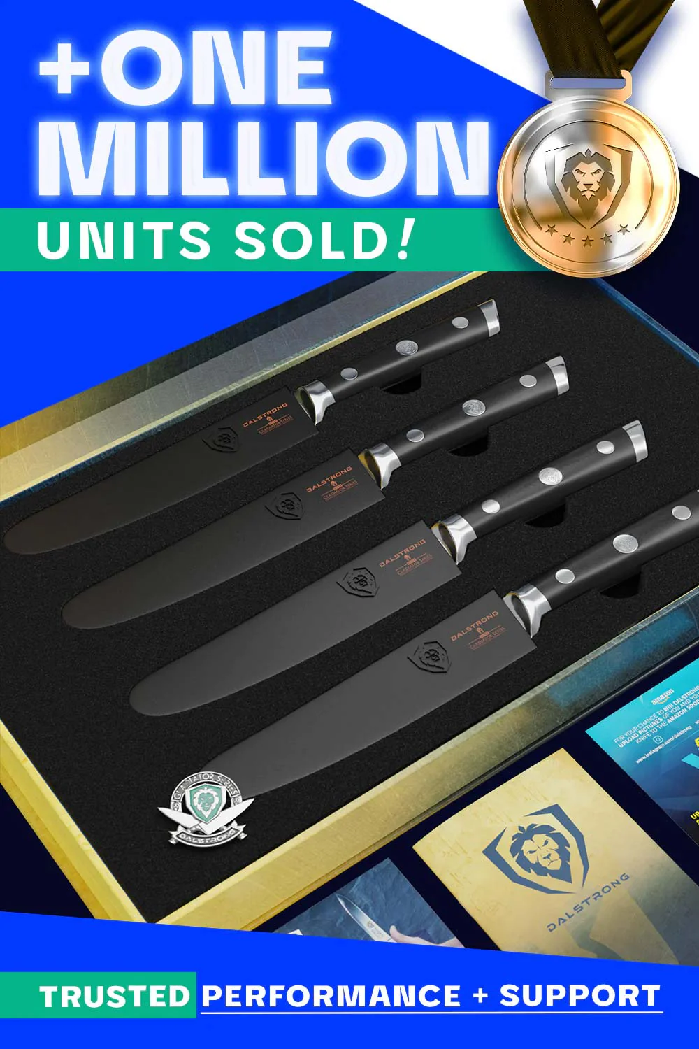 4-Piece Serrated Steak Knife Set | Gladiator Series | NSF Certified | Dalstrong © - Image 6