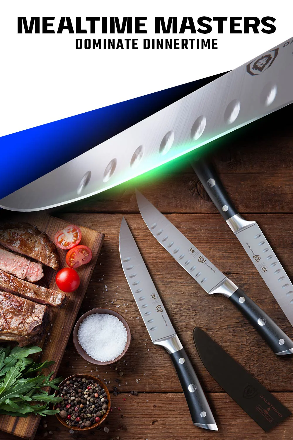 4-Piece Straight-Edge Steak Knife Set | Gladiator Series | NSF Certified | Dalstrong © - Image 3