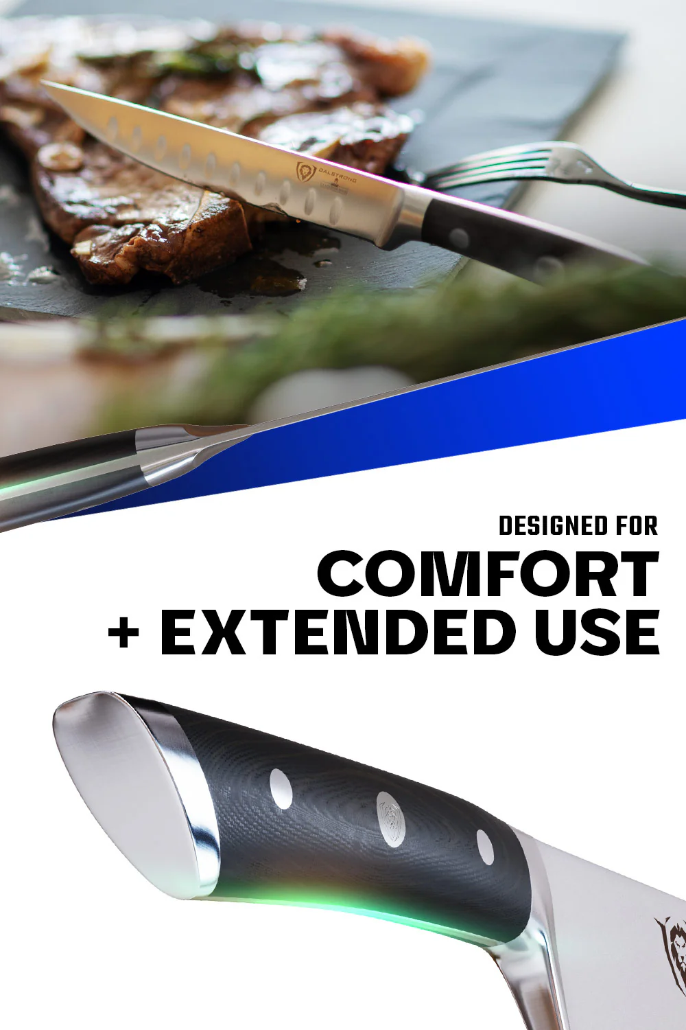 4-Piece Straight-Edge Steak Knife Set | Gladiator Series | NSF Certified | Dalstrong © - Image 5