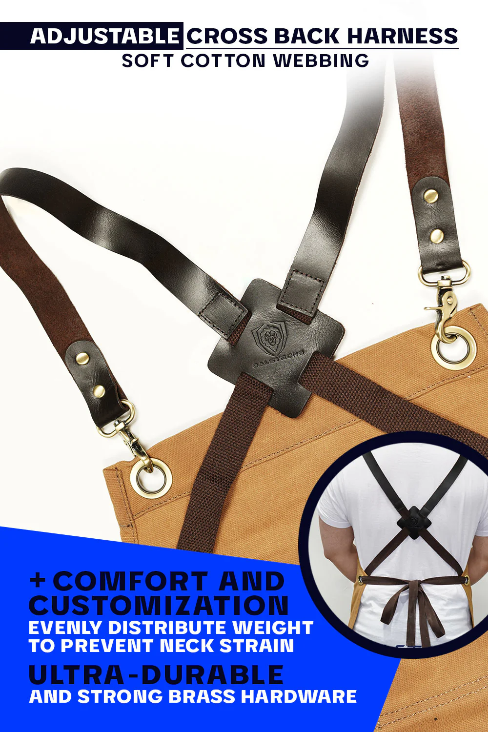 Professional Chef Apron | Brown 'Desert Drifter' | Heavy-Duty Waxed Canvas | Dalstrong © - Image 5