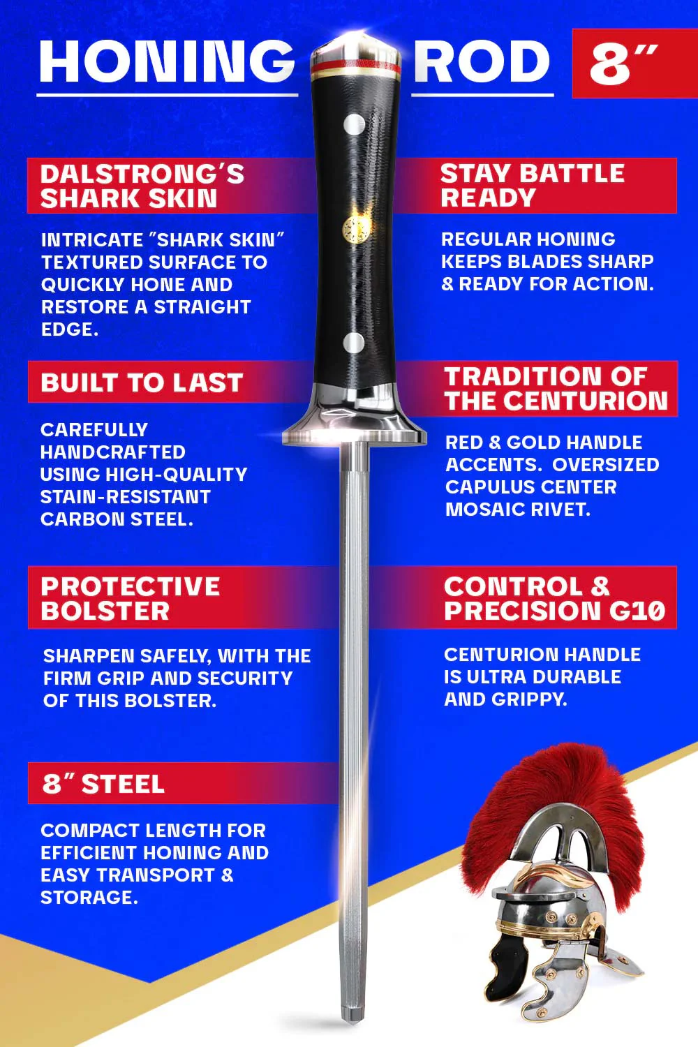 Honing Steel 8" | Centurion Series | Dalstrong © - Image 4