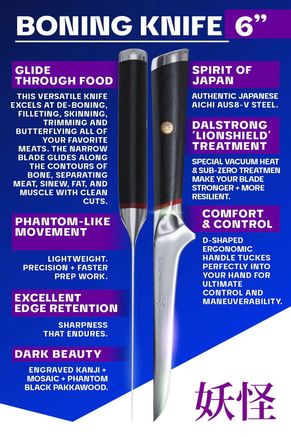 Straight-Edged Boning Knife 6" | Phantom Series | Dalstrong © - Image 5