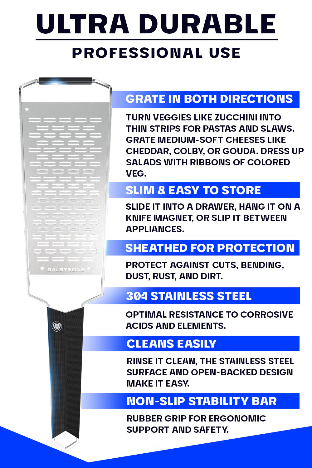Professional Ribbon Wide Cheese Grater | Dalstrong © - Image 5