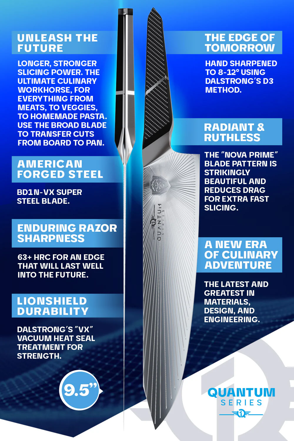 Chef's Knife 9.5" | Quantum 1 Series | Dalstrong © - Image 5