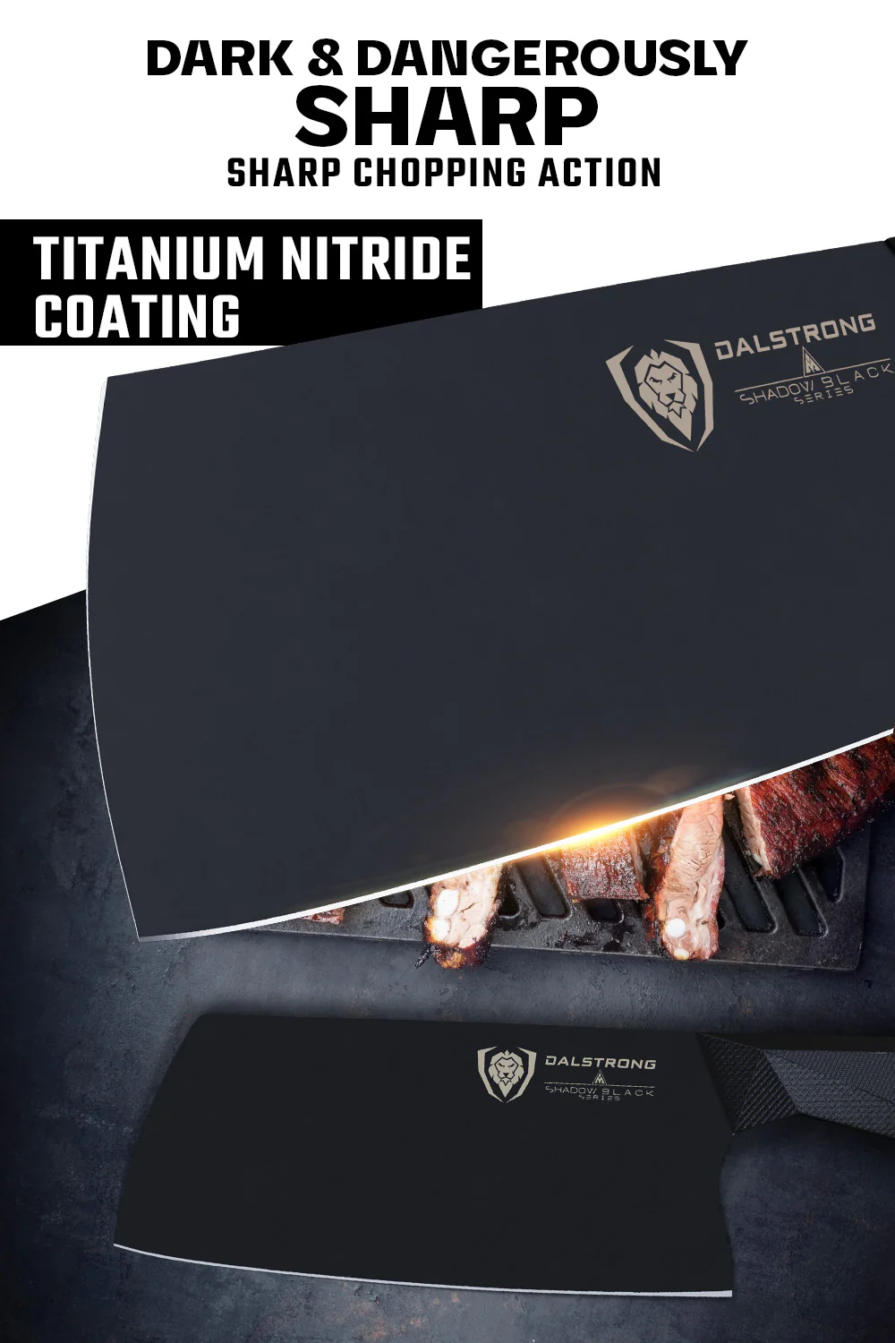 Cleaver Knife 7" | Shadow Black Series | NSF Certified | Dalstrong © - Image 3