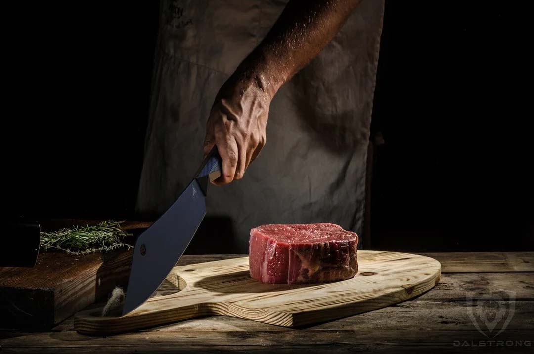 Cleaver Hybrid Chef's Knife 8" | Crixus | NSF Certified | Shadow Black Series | Dalstrong © - Image 10