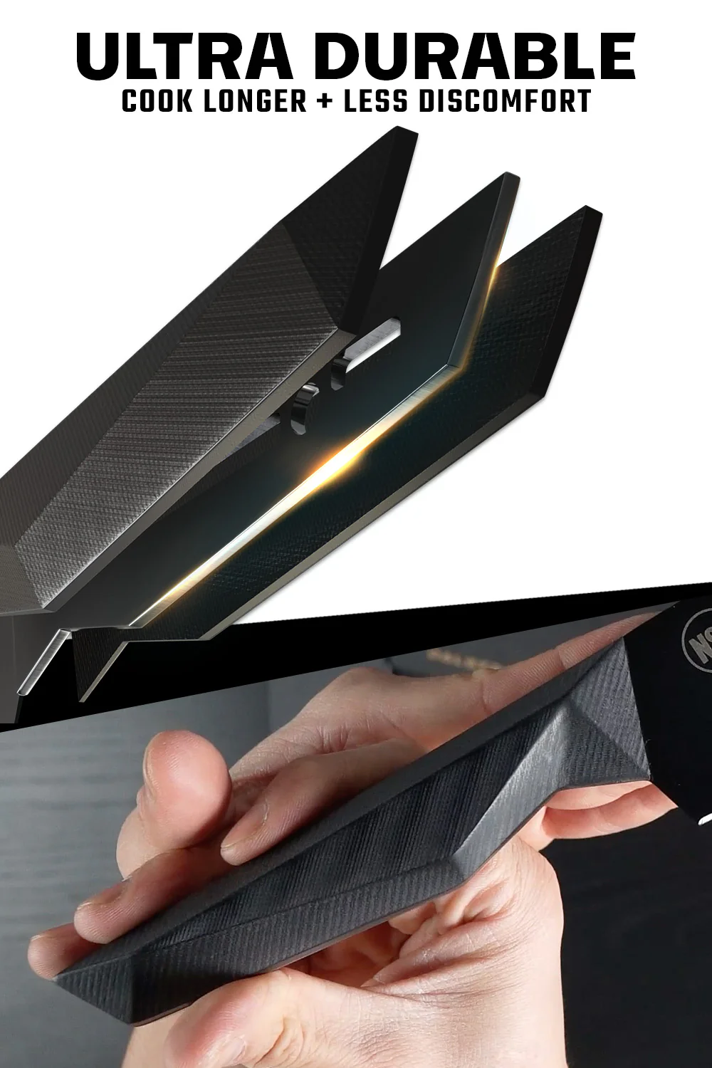 Cleaver Hybrid Chef's Knife 8" | Crixus | NSF Certified | Shadow Black Series | Dalstrong © - Image 4