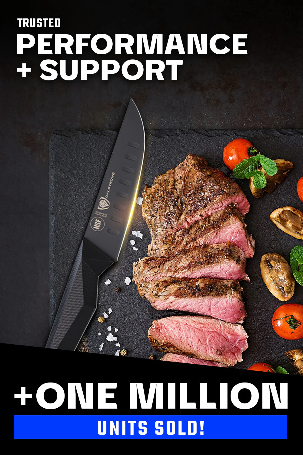 4-Piece Steak Knife Set | Shadow Black Series | NSF Certified | Dalstrong © - Image 7