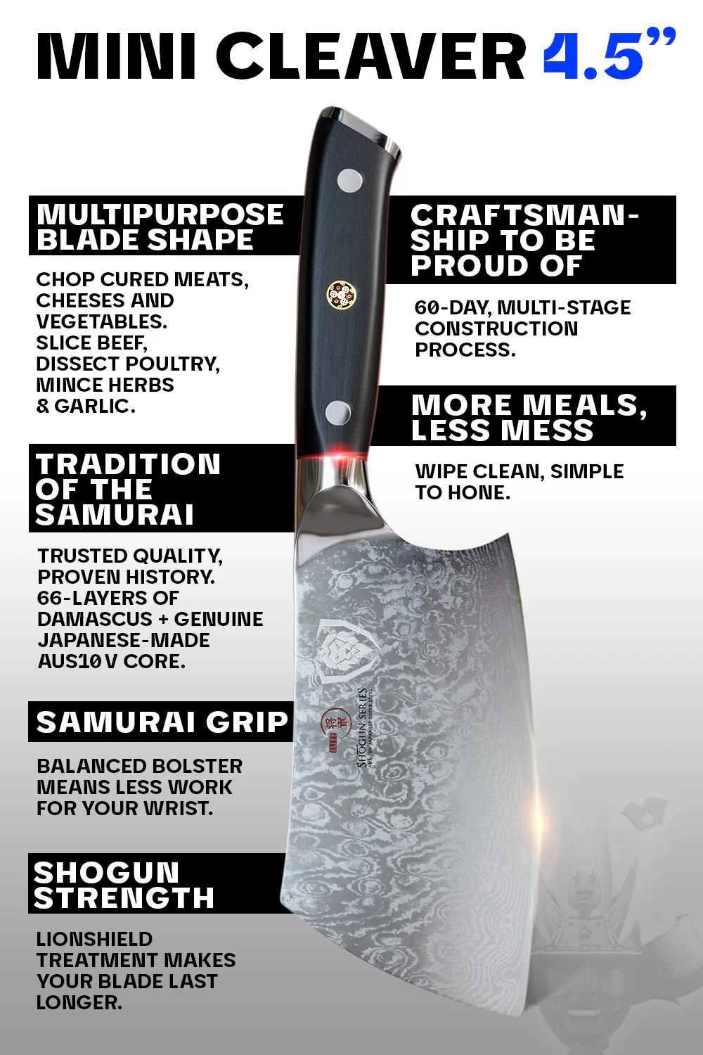 Mini Cleaver Knife 4.5" | Shogun Series ELITE | Dalstrong © - Image 5