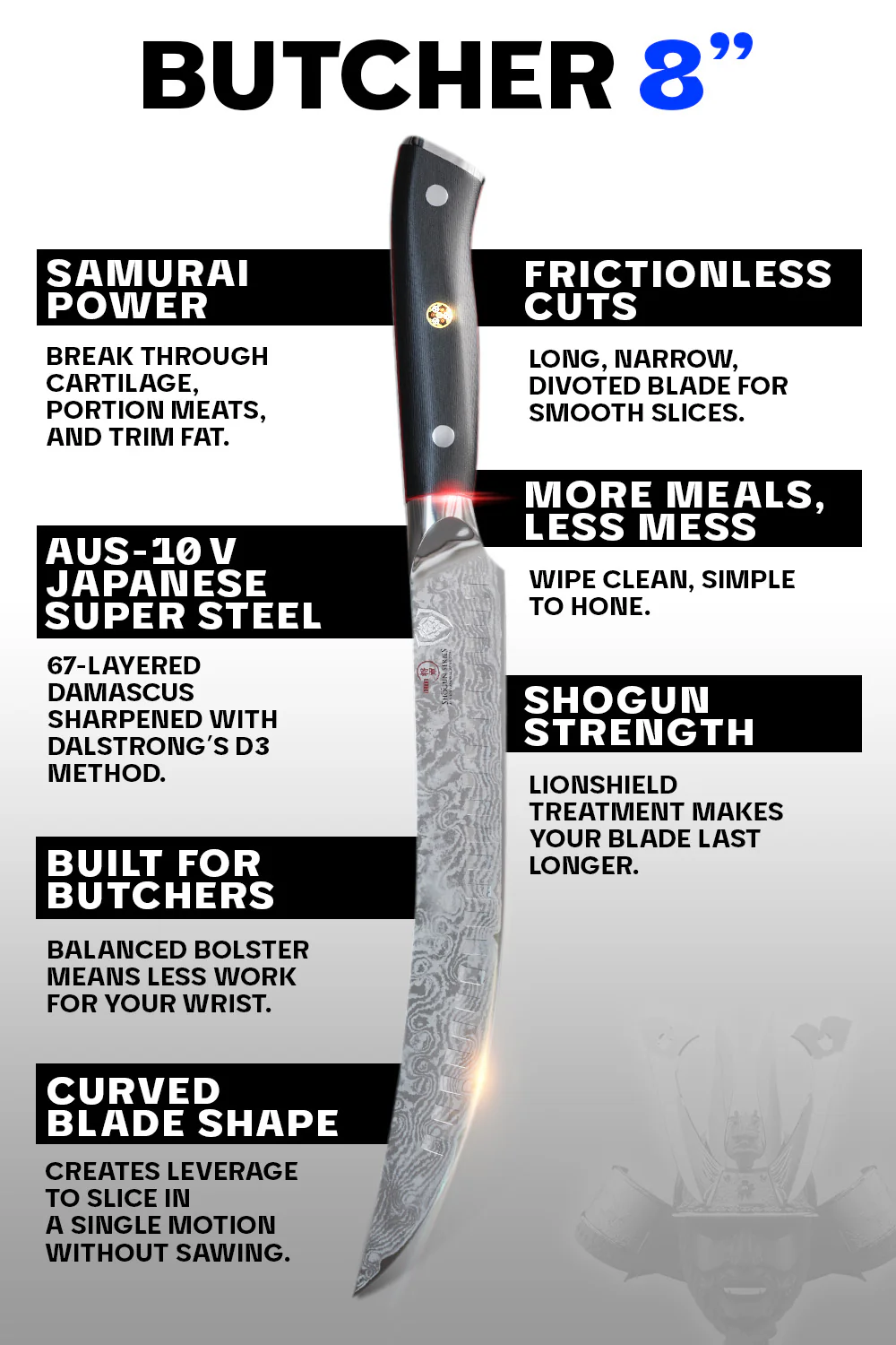 Butcher & Breaking Knife 8" | Shogun Series ELITE | Dalstrong © - Image 5