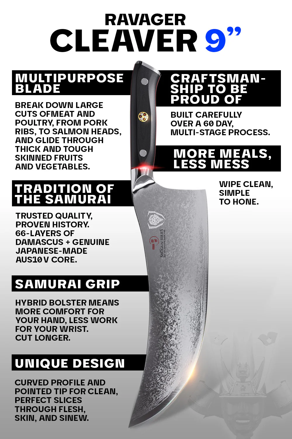 Meat Cleaver 9" | The Ravager | Shogun Series ELITE | Dalstrong © - Image 6