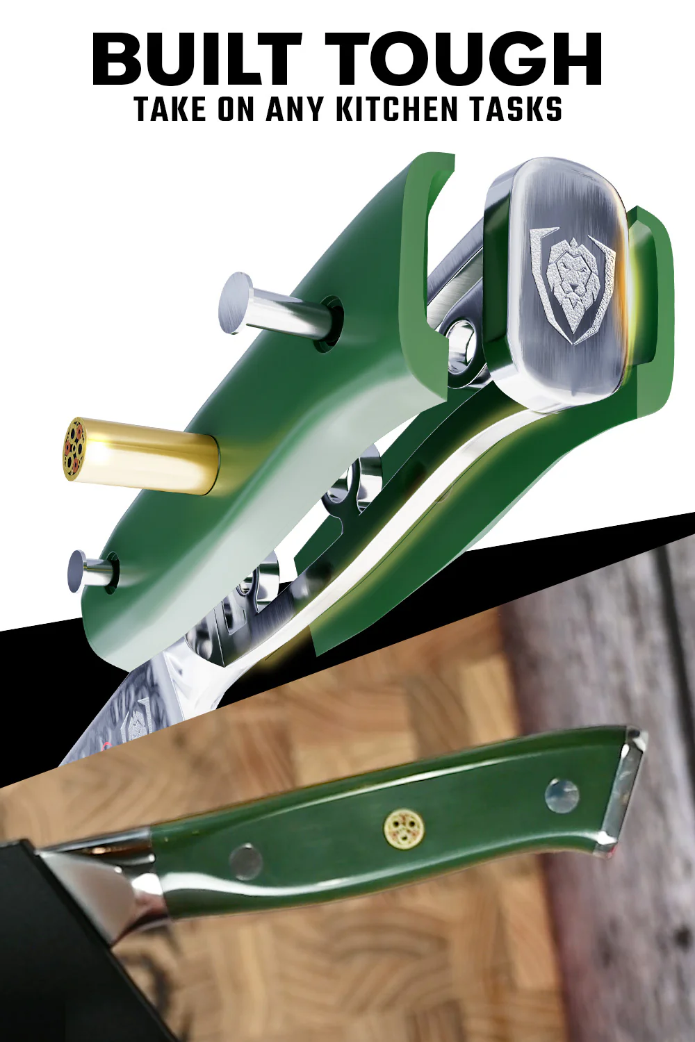 Chef's Knife 8" | Army Green Handle | Shogun Series X | Dalstrong © - Image 4