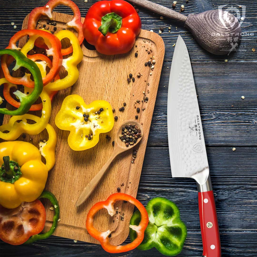 Chef's Knife 8" | Crimson Red Handle | Shogun Series X | Dalstrong © - Image 8
