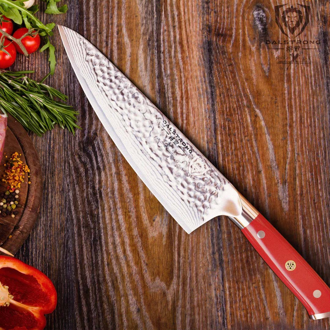 Chef's Knife 8" | Crimson Red Handle | Shogun Series X | Dalstrong © - Image 9
