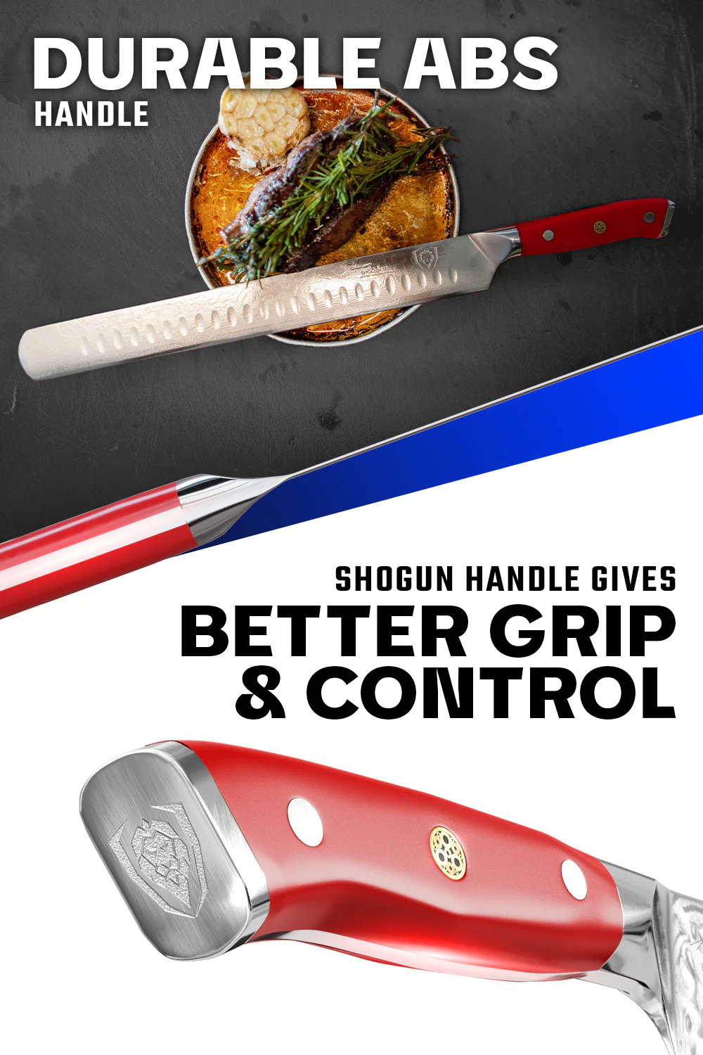 Slicing Carving Knife 12" | Crimson Red ABS Handle | Shogun Series | Dalstrong © - Image 4