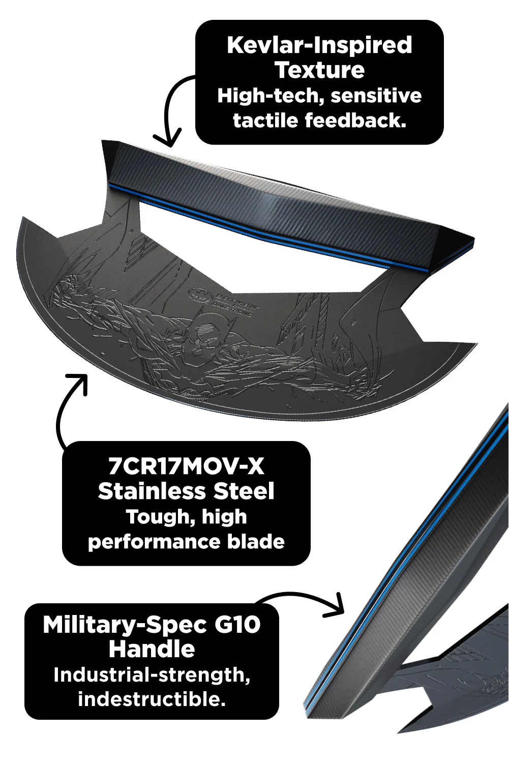 The Batman™ Bundle | 8" Chef Knife + 4" Paring Knife + 7" Ulu Knife - Image 14