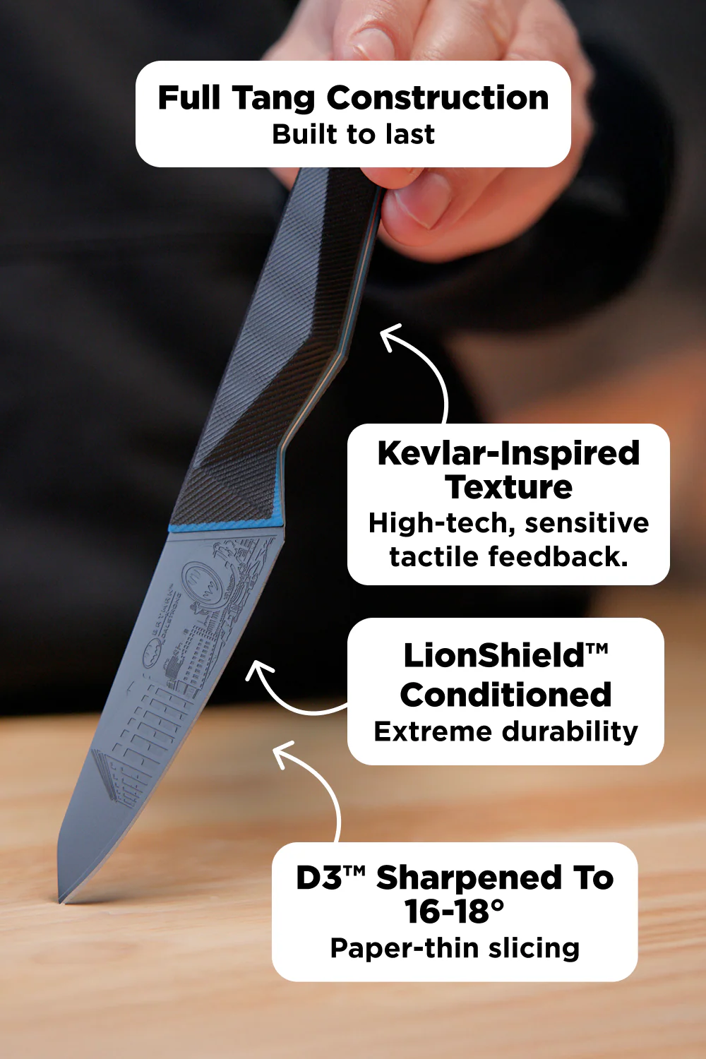The Batman™ Bundle | 8" Chef Knife + 4" Paring Knife + 7" Ulu Knife - Image 4