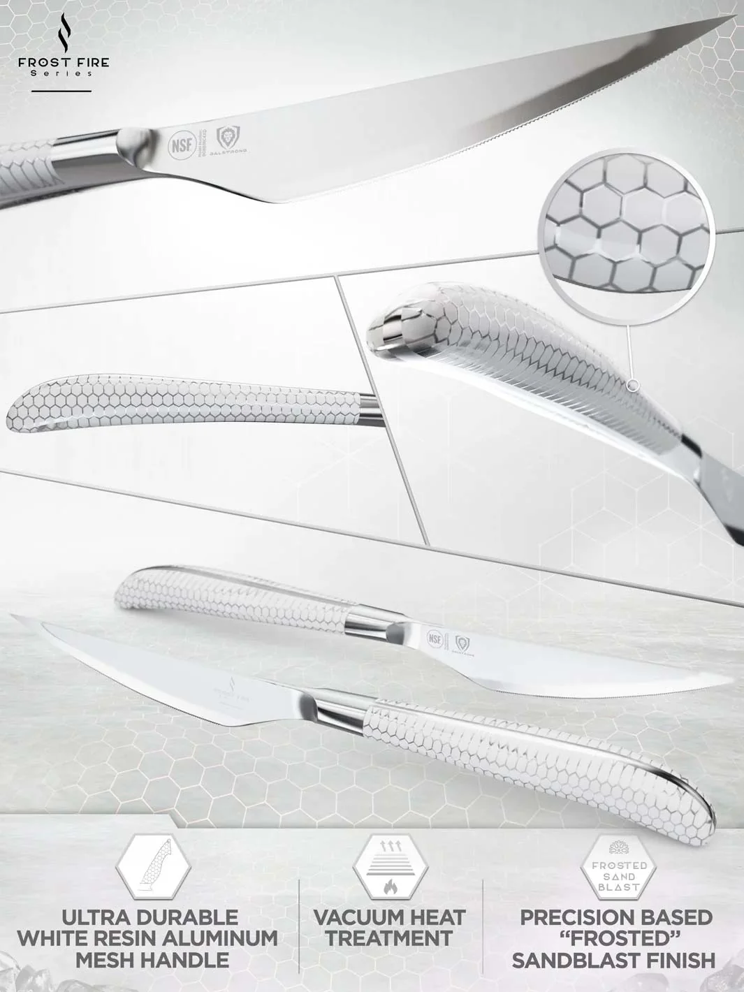 4-Piece Steak Knife Set | Frost Fire Series | NSF Certified | Dalstrong © - Image 3