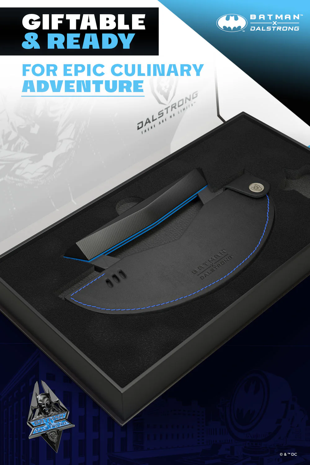Ulu Knife 7" | BATMAN™ Edition | Shadow Black | Dalstrong © - Image 6